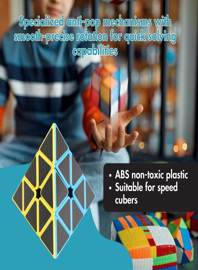 aCADZO Pyraminx Speed Cube, Triangle Carbon Fiber Sticker Twisty Puzzle for Kids’ Intelligence Development, Speed Cubing Beginners or Puzzle Enthusiasts - Image 2